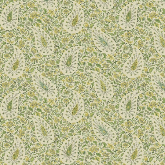 Home Decor Green Spring Paisley Verveine Fabric